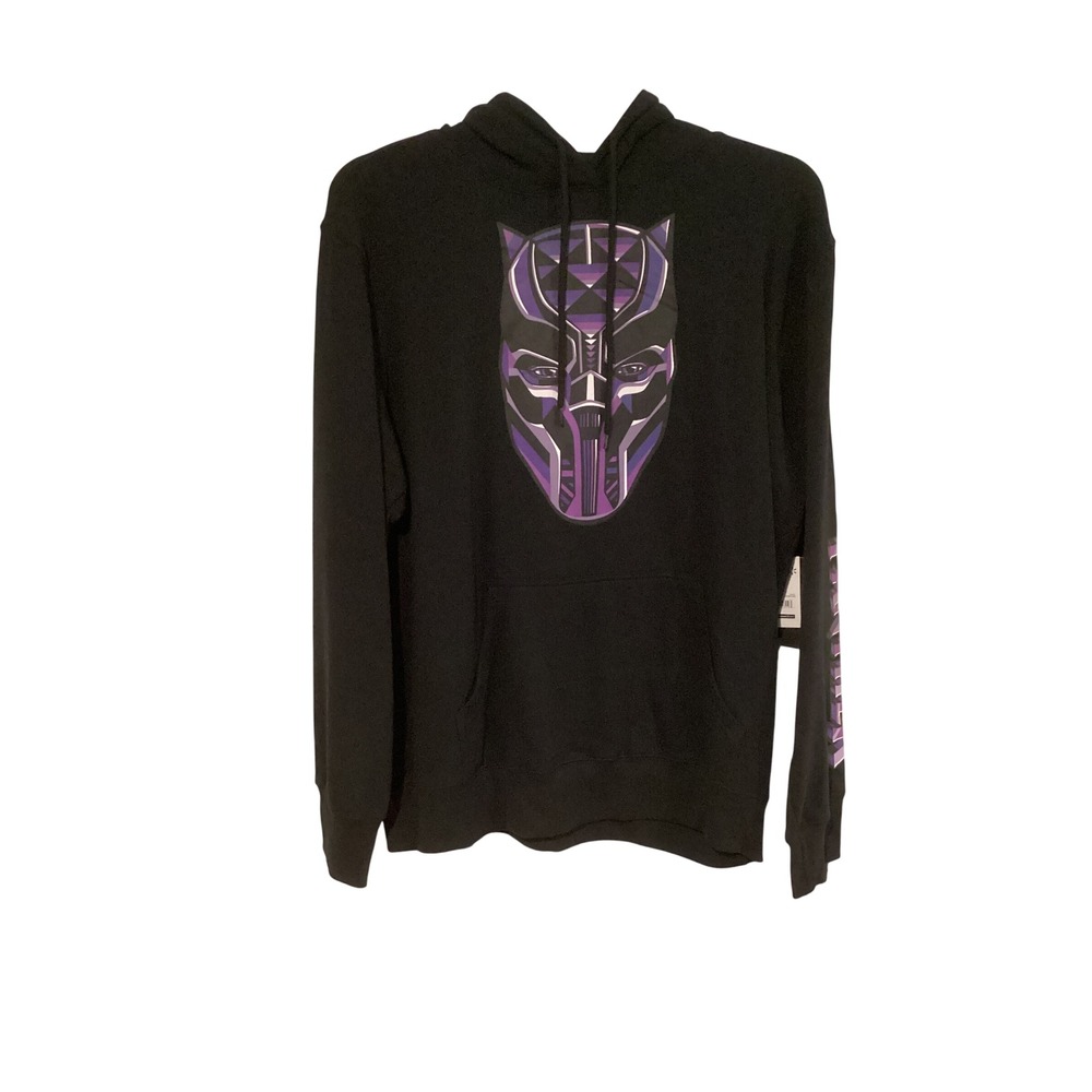 Marvel Black Panther Graphic Hoodie Mens Large Black Purple 4WMB00190W NWT
